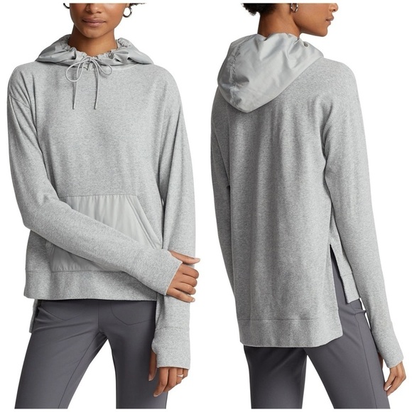 RLX Ralph Lauren Heathered Gray Hoodie Sweatshirt Athleisure Oversized Sz M - Picture 1 of 16